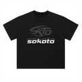 GREY N WHITE LOGO TEE
