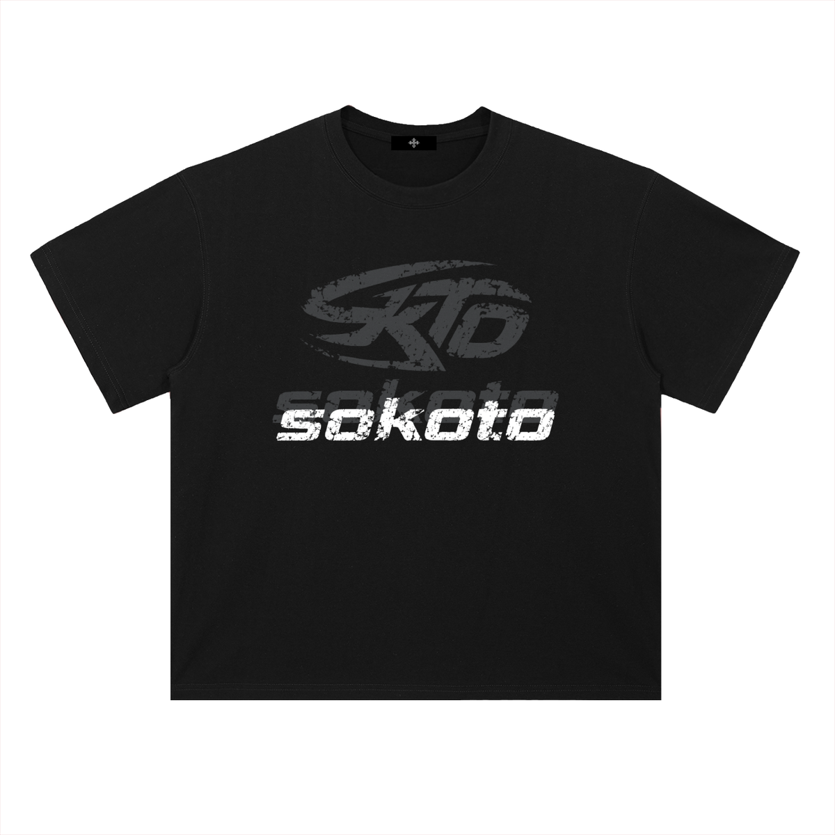 GREY N WHITE LOGO TEE